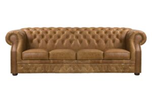Skórzana kanapa w stylu klasycznym.