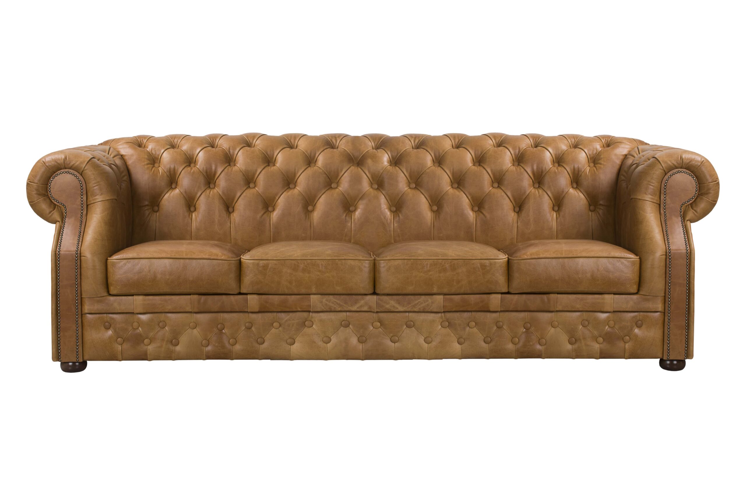 Skórzana kanapa w stylu klasycznym.