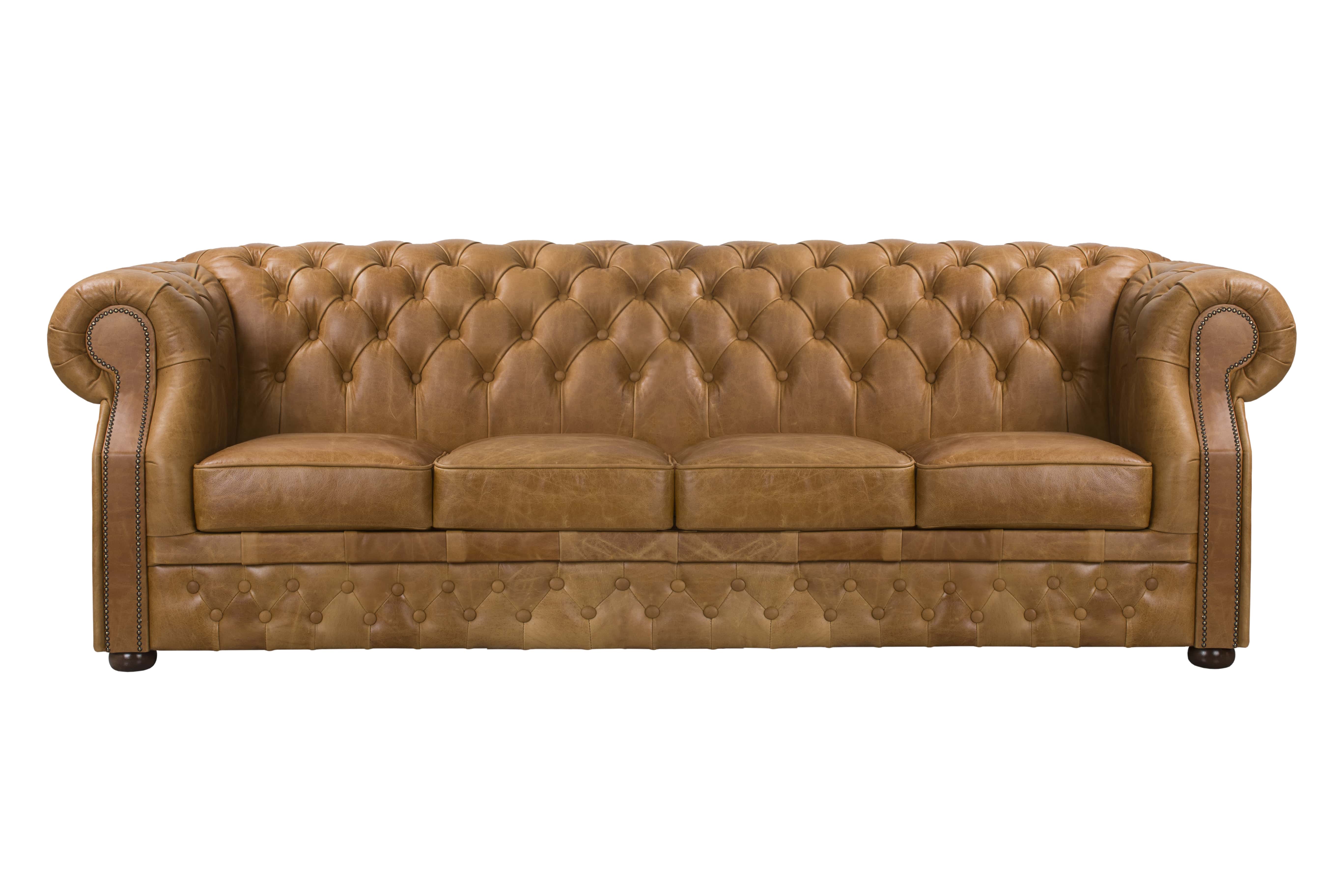 Skórzana kanapa w stylu klasycznym.